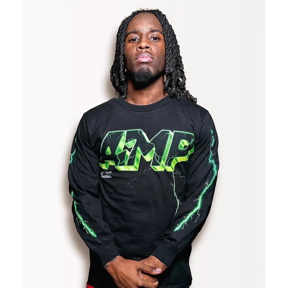 AMP Any Means Possible Men's Long‎ Sleeve T-Shirt Made In USA Sz M  100%  Cotton